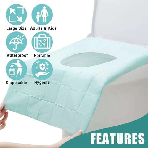 Fundas de Asiento de Inodoro Desechables Extra Gruesas y Grandes, Impermeable Asiento de Inodoro Prot - Imagen 4 de 12