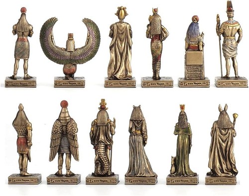 Bronze Ägyptische Mythologie Miniatur Statue Set Veronese Design - Bild 2 von 3