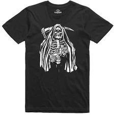 Grim Reaper Skeleton T Shirt Fantasy Horror Gothic Regular Fit Cotton