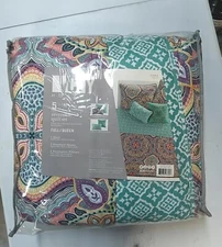 Vcny Harmony 5piece Reversible Quilt Set Full/queen Aqua 