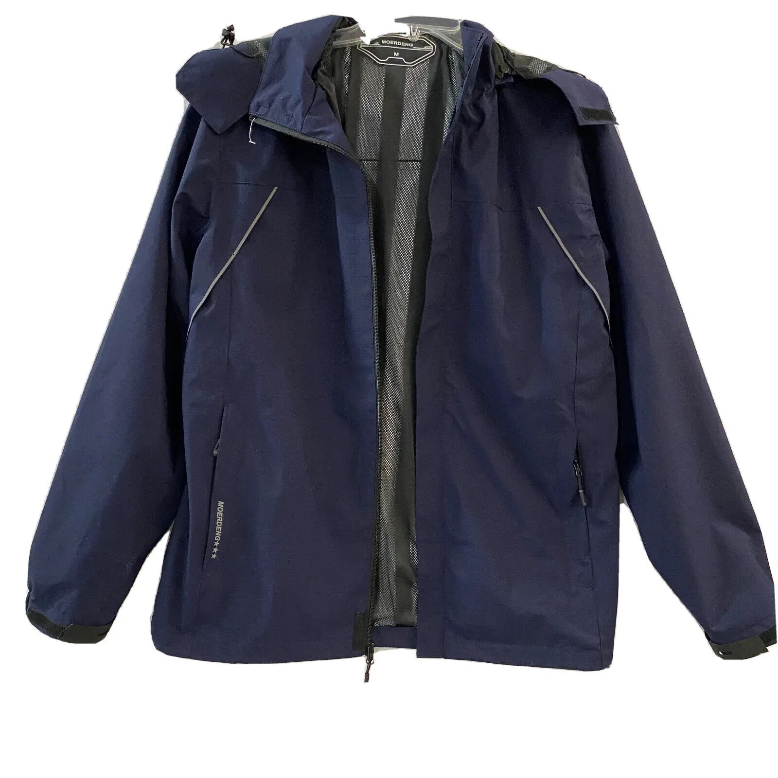 Men's Water Resistant Jacket Moerdeng Windbreaker Weather Resistant Navy Size M