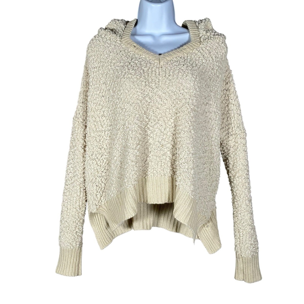 POL Popcorn Hoodie Size Small Textured Long Sleeve Cozy Sweater