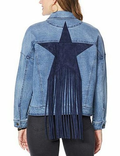 DG2 Diane Gilman Fringed Star Denim 