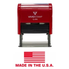 MADE IN THE USA (FLAG) Self Inking Rubber Stamp