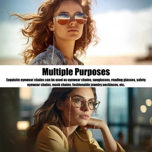 Gafas de sol Estuche rígido + Correa de cadena para gafas Gafas de lectura Cuerda de cordón con cuentas - Imagen 5 de 17