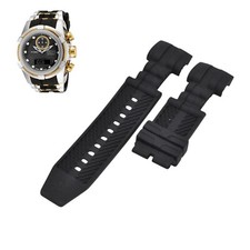 Bolt 12490 26mm Black Rubber Watch Strap For Invicta