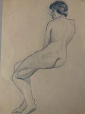 Alfred Leymarie Nu Dessin Crayon Sur Papier Femme Nue 1910 Erotique Art Déco