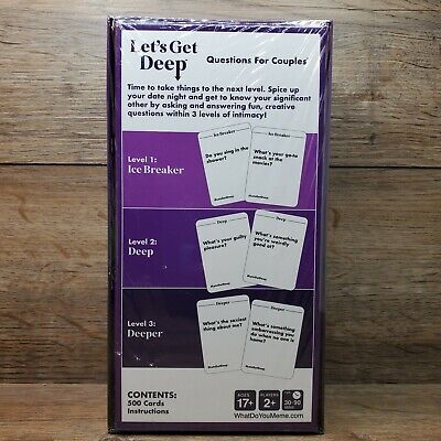 Let's Get Deep - Questions for Couples Intimate Date Night Card Game