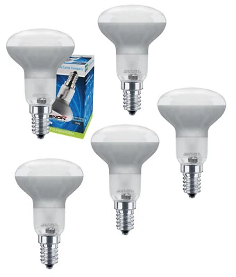 LONG LIFE LAMP COMPANY R50 Reflector Halogen Energy Saving 60W Light Bulbs E14 Edison Ses Pack Of 5