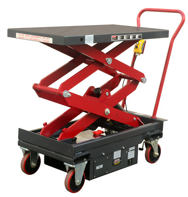DC Powered Double Scissor Lift Table, 2000 lb. Cap, 39.75'' x 20.5  Platform