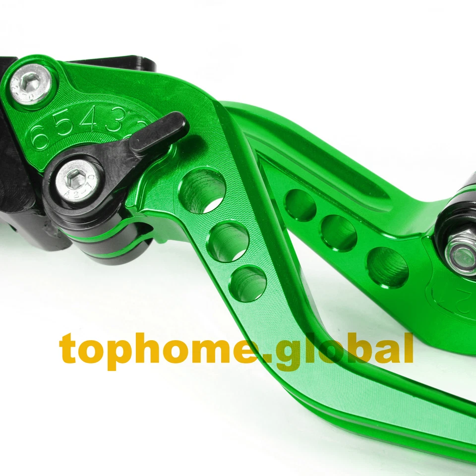 Palancas de freno de embrague corto verde EE. UU. Z300 para Kawasaki Ninja 300 400 2013-2020 Foto 3 de 4