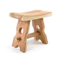 Divero Hocker Teak Holz Behandelt Sitzhocker Holzhocker Massiv Gartenhocker