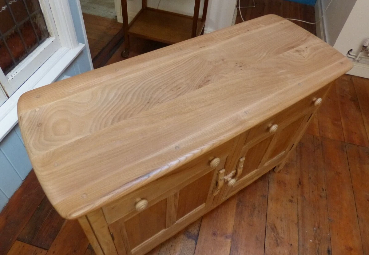Ercol Colonial Range Elm Panelled Sideboard Dresser Fully Refurbished Deliver
