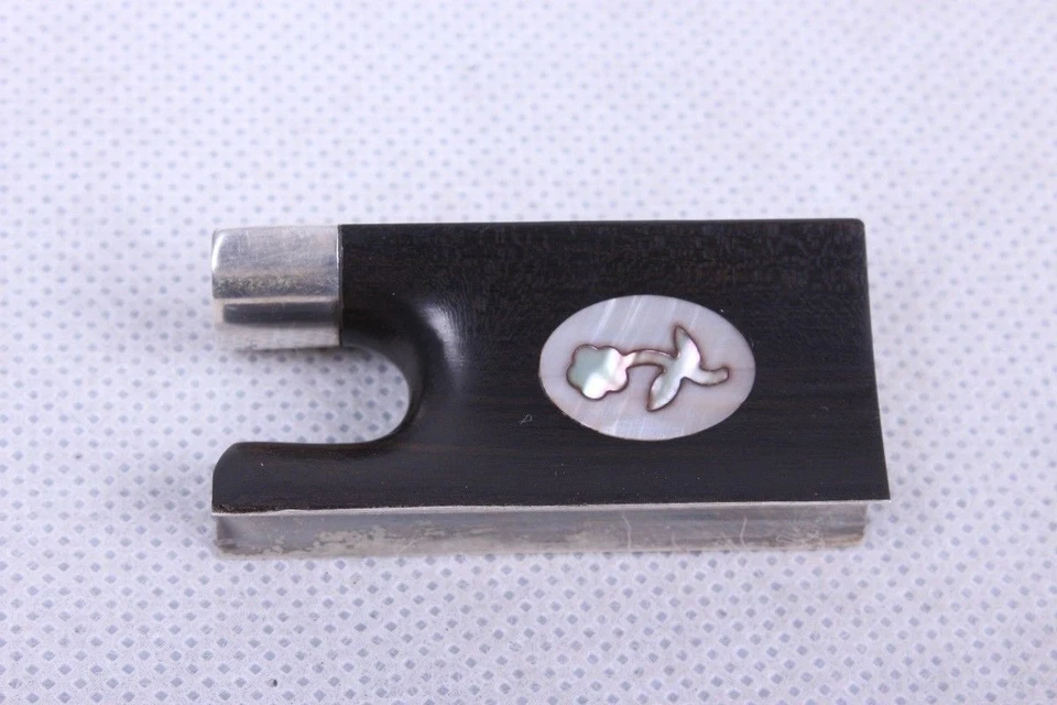 4/4 Violin Bow Frog Ebony Frog Flower Inlay Violin Bow Parts - Image 2 of 4