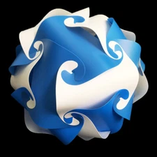 Bzwoyk 30 PCS White-Blue IQ Puzzle Jigsaw Light Lamp Shade Ceiling Lampshade