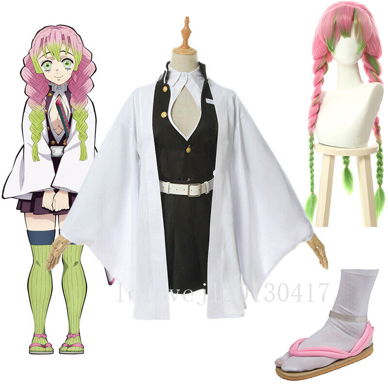 Anime! Demon Slayer: Kimetsu no Yaiba Kanroji Mitsuri Battle Suit Team  Uniform Cosplay Costume Halloween Suit Any Size Free Ship