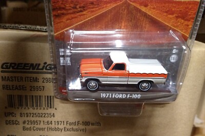 1971 Ford F100 Pickup Truck w/ Bed Cover 1:64 Scale Diecast Model F-100