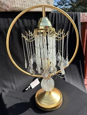 Hollywood Regency Waterfall Lamp Vintage OK Lighting Prism Circle Ring Lamp MCM