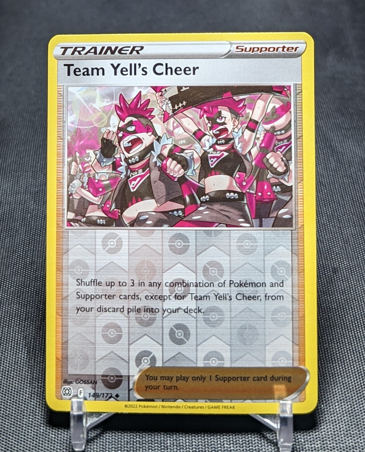 Team Yell's Cheer Reverse Holo Pokemon TCG Brilliant Stars Trainer Card 149/172