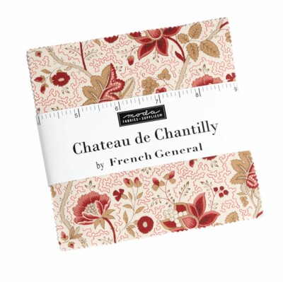 Charm Pack ''Chateau Chantilly'' Blumen Patchwork Stoff Moda, 42 Scraps à 12,7cm