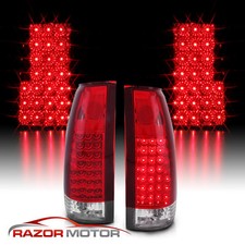 1988-1999 Red Led Tail Lights For Chevygmc C10 Ck Silverado Tahoe Sierra