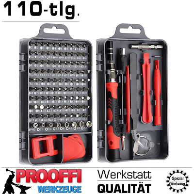 110-tlg Feinmechaniker Bits Schraubendreher Handy PC Laptop Tablet Uhr Reparatur