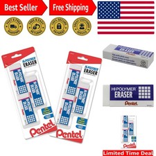Soft Block Erasers for Precision  Large Areas - 6 Pack, Protective Sleeve
