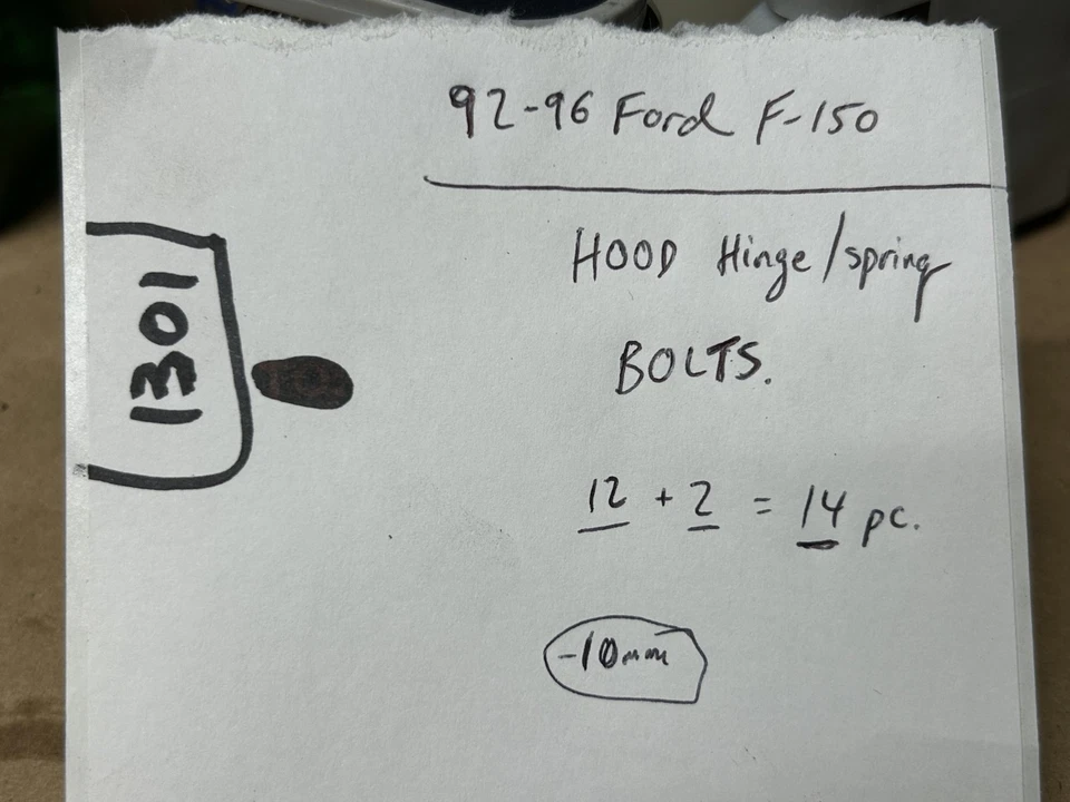 80-96 Ford F-150 F-250 F-350 BRONCO - Muelle de capó + pernos de bisagra - 14 piezas Foto 2 de 4