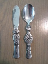 Vintage Gorham Muppets Big Bird Ernie Spoon Knife Collectible Flatware Set