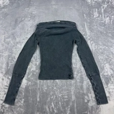 We The Free Top Womens Size XS Gray Gigi Off The Shoulder Ribbed