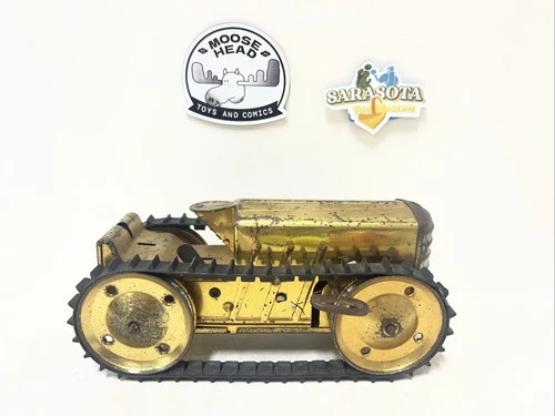 Vintage Marx Tin Litho Bulldozer Wind-up Toy Steel IT WORKS!