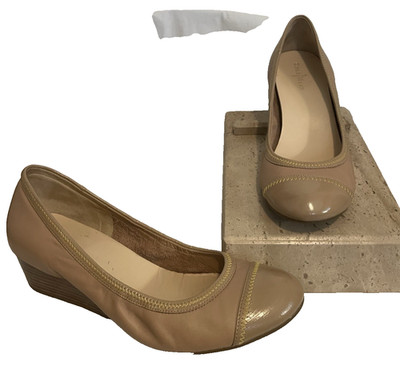Cole Haan D39542 Nke Tech Womens Sandstone Beige Milly Wedge Pumps 8.5 B