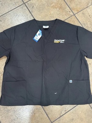 Frontline Gold womens vet Scrub Top 3X NWT Black Veterinary Medicine Pet People