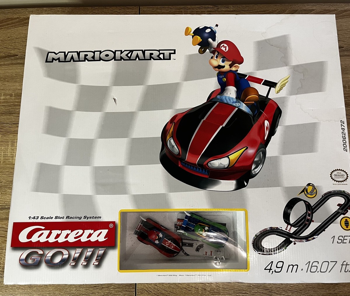 Mario Kart Carrera Go Slot Car Racing Set 1:43 Scale TESTED AND