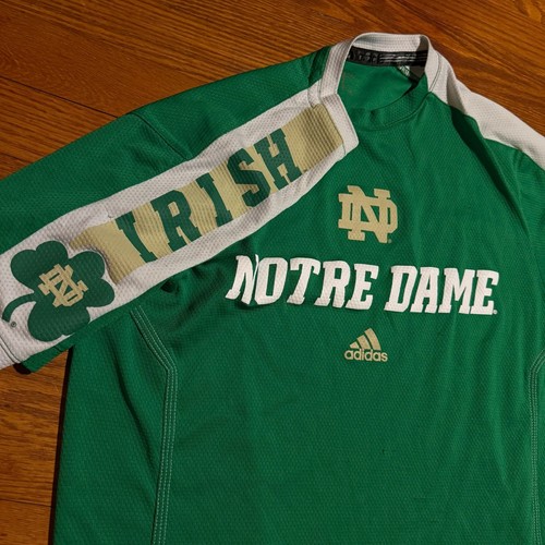 Notre Dame Fighting Irish Adidas T Shirt NCAA Football Green Small - Picture 3 of 8