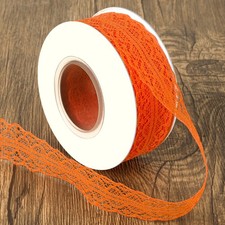 25 Yards Lace Ribbon Orange 1.2 Inch Wide Autumn Fabric orange