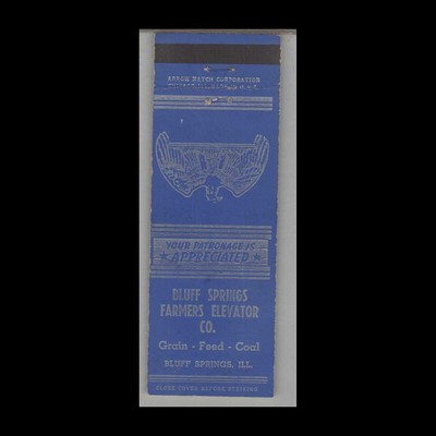Matchbook Cover - Bluff Springs Farmers Elevator Co. Bluff Springs, IL