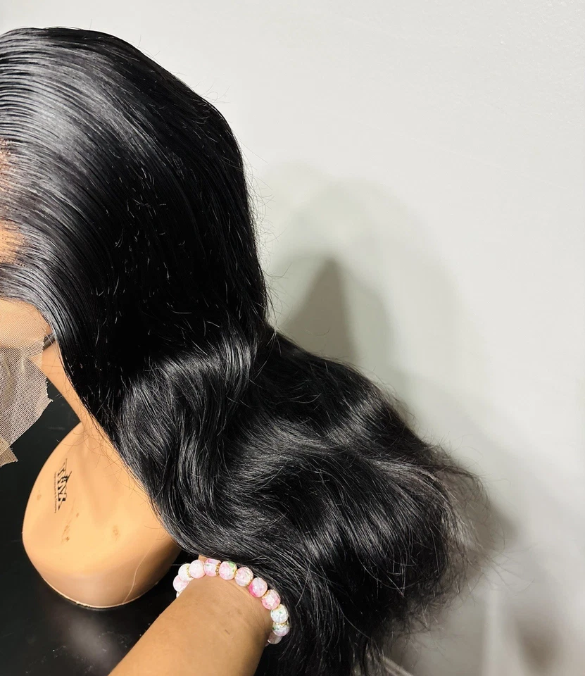 20 Inch Human Hair Wig 13x4 Lace Front Natural Black - Image 4 of 4