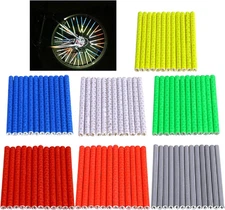 84Pcs/7 Sets Bicycle Spoke Skins Wraps Bicycle Wheel Spoke Reflector Reflective 