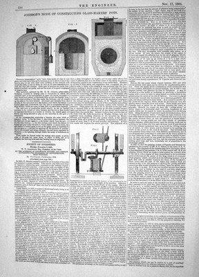 Alte 1865 Johnson Bau Glasmacher Töpfe Zug Eisenbahn Maschine viktorianisch