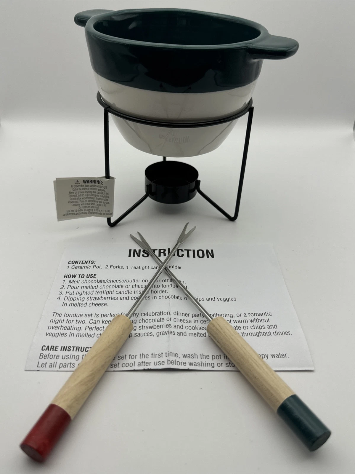 2 PC SET of ANKYO Ltd CERAMIC and METAL FONDUE SETS w/FONDUE FORKS
Opens in a new window or tab