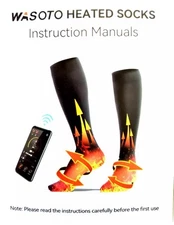 Wasoto Heated Socks, Mens Large, Open Box NEW