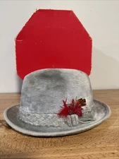 Vintage Biltmore Grand Beaver Fur Livorno Fedora Gray Canada Woven Hat Size 7