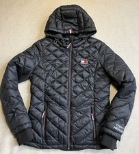 Tommy Hilfiger Jacket Women s Small Quilted Packable Puffer Black Thumb Holes