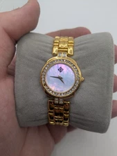 Vintage Diamonique Swiss Made Mop Dial Watch. New Batt Keeps Time.