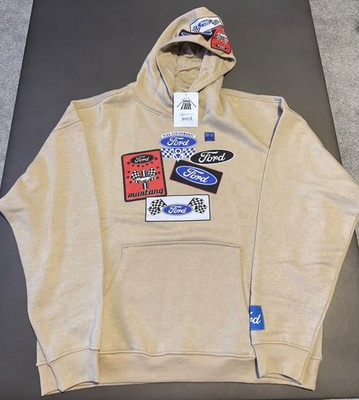 Ford Performance Hoodie Mens XL Tan Sweatshirt Ford Clothing Apparel Mustang