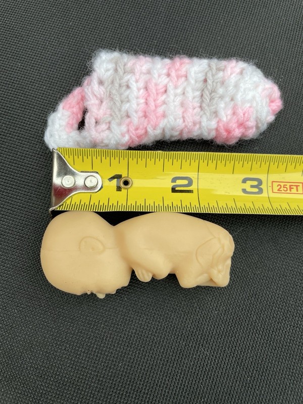 Soft Rubber Baby Fetus Model 12 Weeks with Crochet Pouch