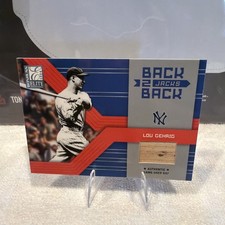 LOU GEHRIG / TY COBB 2004 DONRUSS ELITE DUAL GAME USED BAT SP #ED 8/ 50 HOF