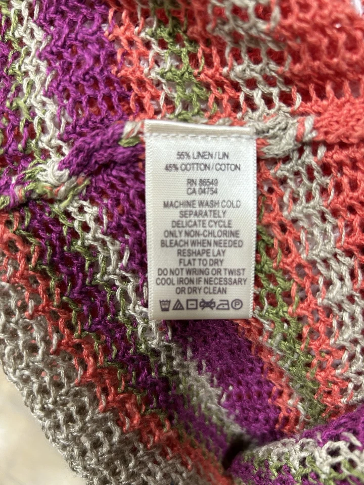 Tommy Bahama Natación Cubre Talla L Naranja Túnica Lino Rayas Playa Boho Piscina Foto 4 de 4