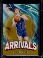 2023-24 Topps Finest Brandin Podziemski Arrivals RC Gold Refractor #/50 Warriors